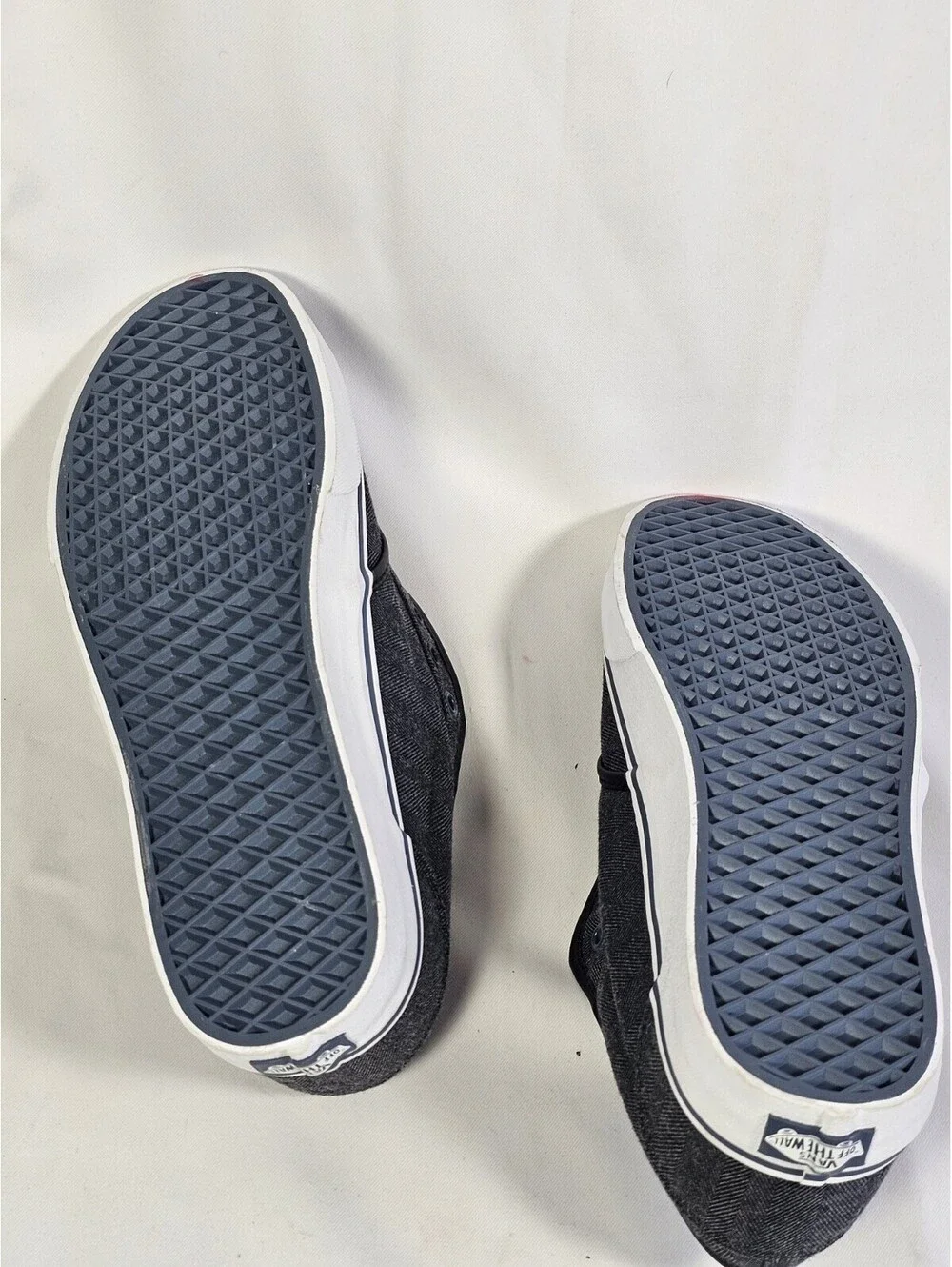 VANS 11.5 Men's Gray/White Herringbone Low Top Sneakers